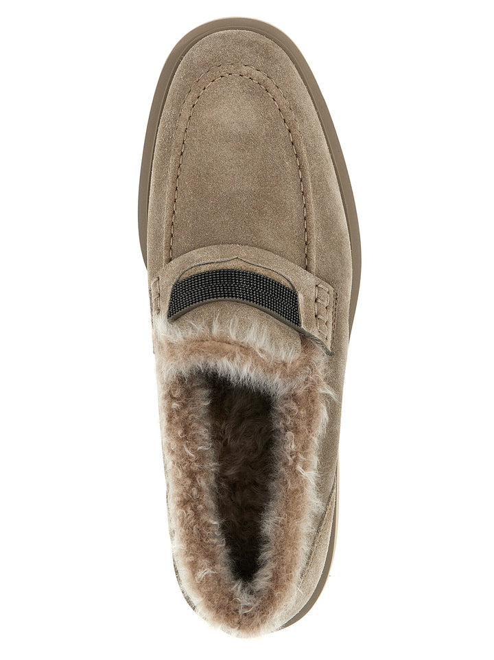 Brunello Cucinelli Monile Loafers - Gray | f9cddd181f4c85e2ad97eb1ef001aa271d10d345