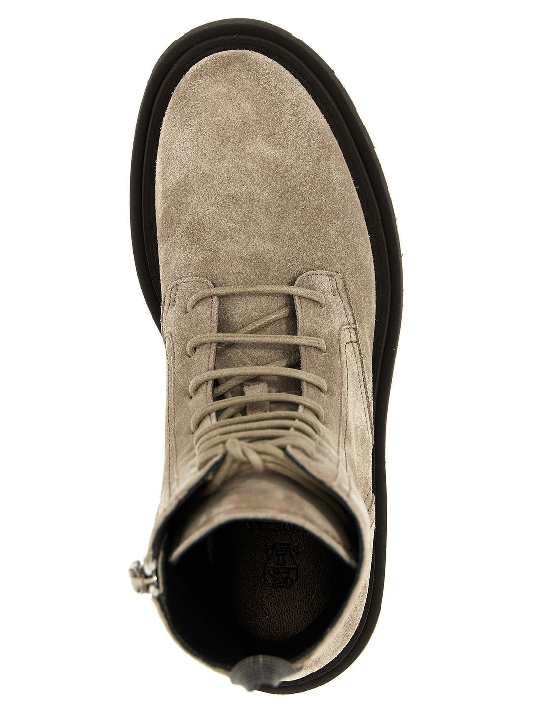 Brunello Cucinelli Suede Combat Boots Monile Boots and Ankle Boots - Gray | 65fba30943d689e7469a6ab7433ac0f7a6045a34