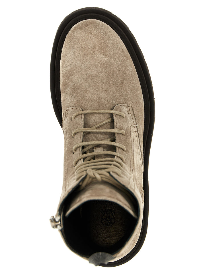 Brunello Cucinelli Suede Combat Boots Monile Boots and Ankle Boots - Gray | 65fba30943d689e7469a6ab7433ac0f7a6045a34