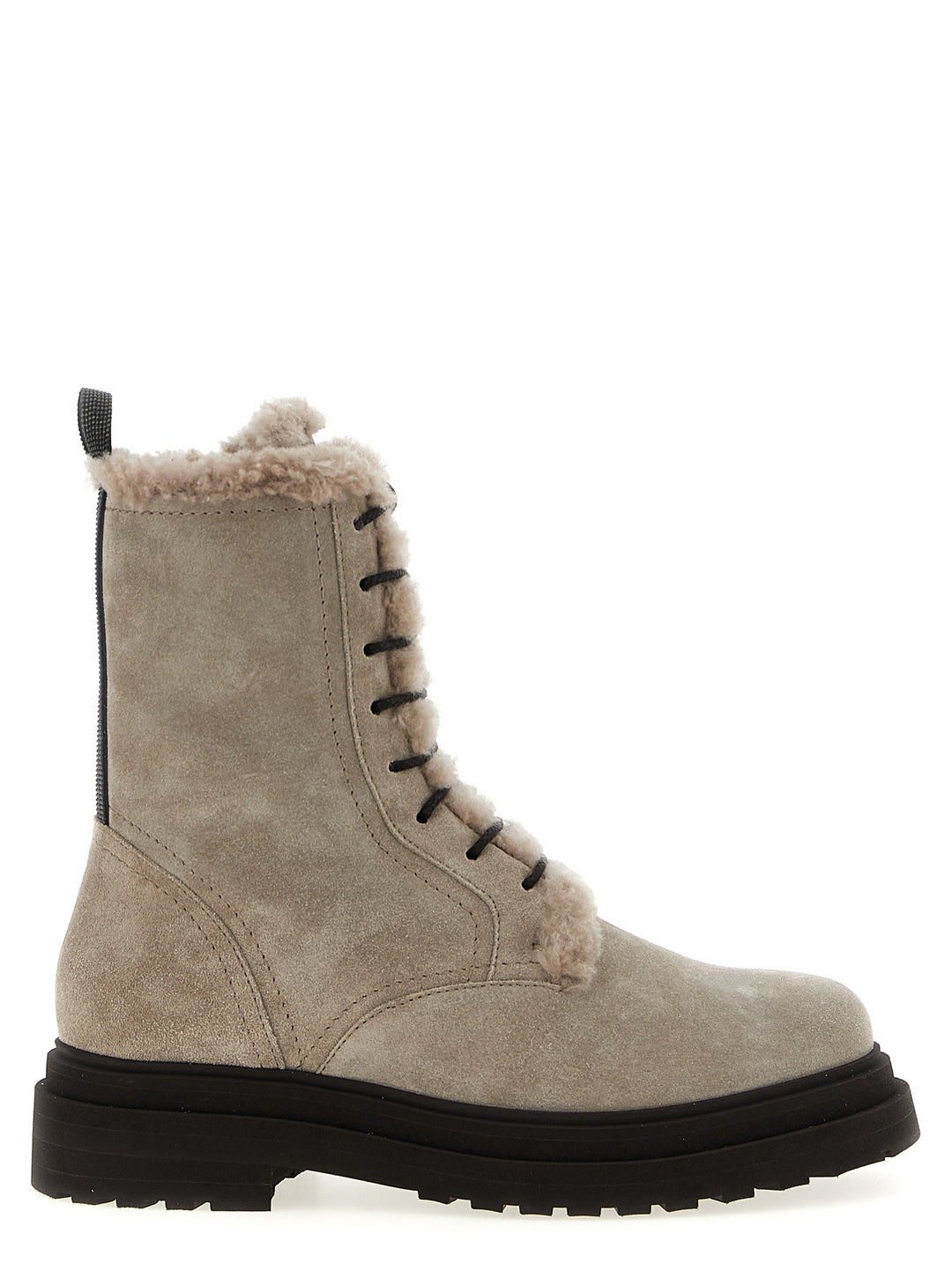 Brunello Cucinelli Suede Combat Boots Monile Boots and Ankle Boots - Gray | 6f449c4309ac5a468a2895366b7af10c137dec88