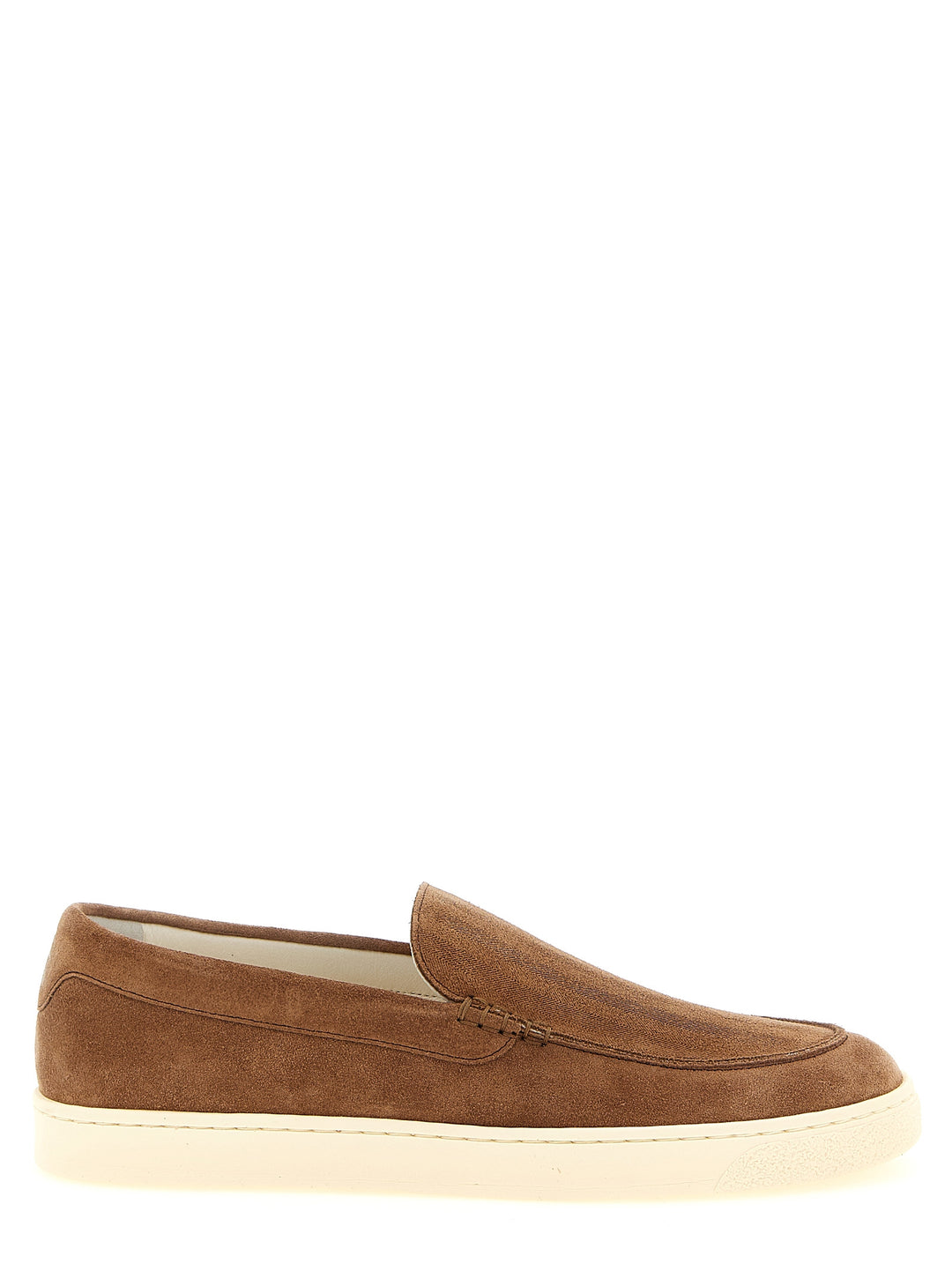 Brunello Cucinelli Suede Chevron Loafers Sneakers - Brown | 2e0d77c76a6a19fb59f446b654781028d8b78fd4