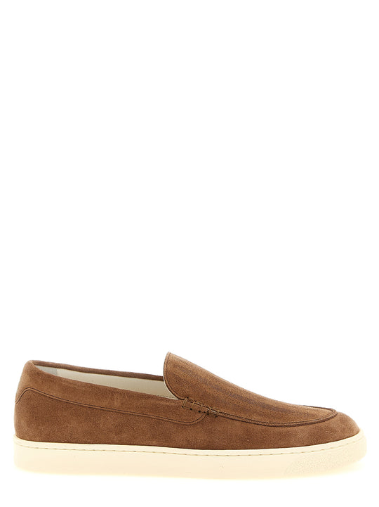 Suede Chevron Loafers Sneakers Brown