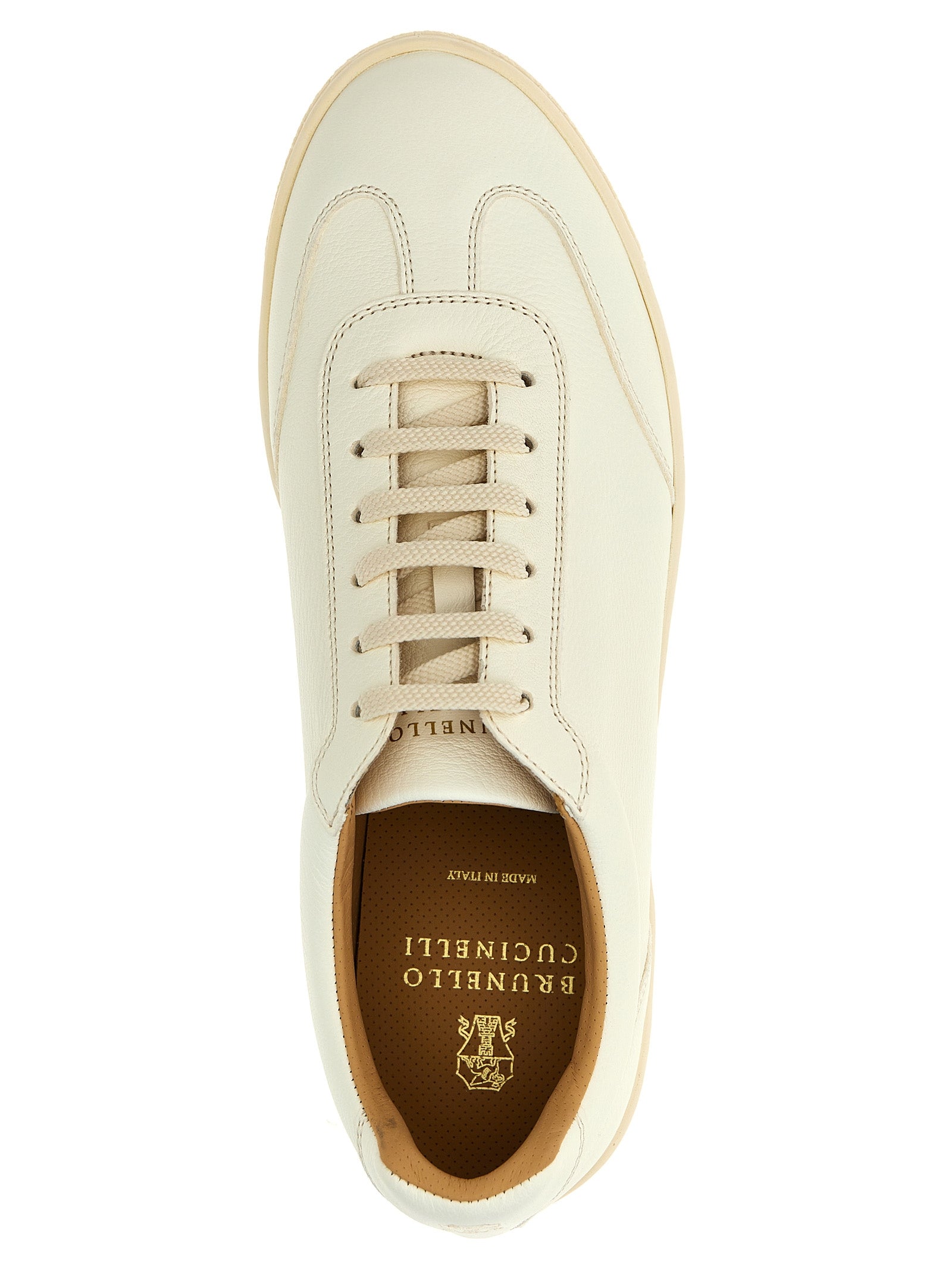 Brunello Cucinelli Leather Sneakers White | Wanan Luxury