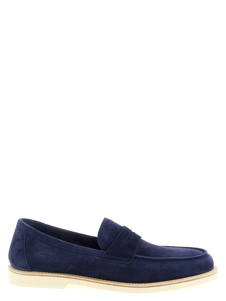 Brunello Cucinelli Penny Loafer Light Loafers - Blue | bc32f75efb4e50f5257a24f6cb5988f08598ab6e
