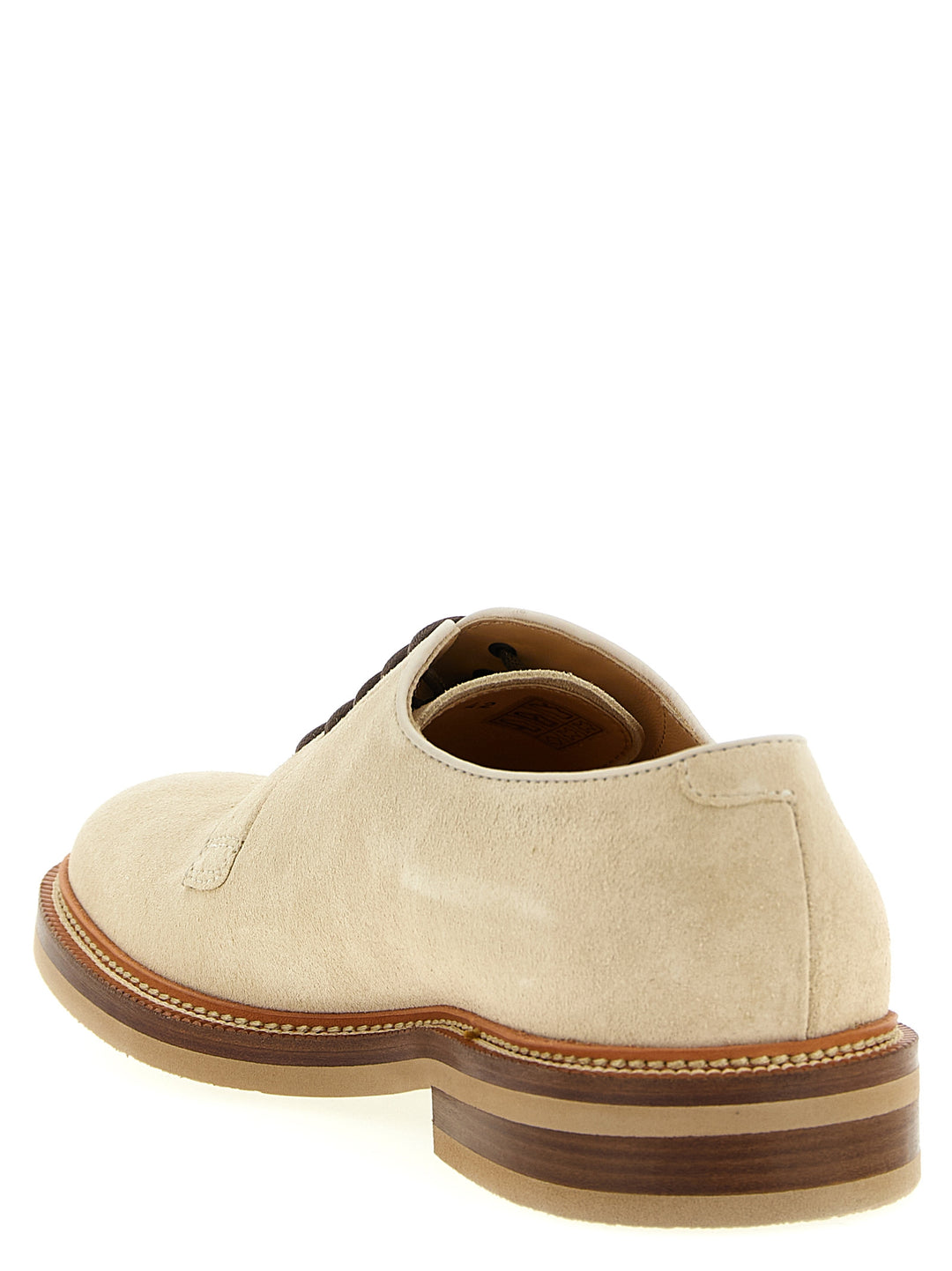 Brunello Cucinelli Suede Derby Lace Up Shoes - Beige | 3ba44d25e19b437ac61c55eb1ed53530f608a335
