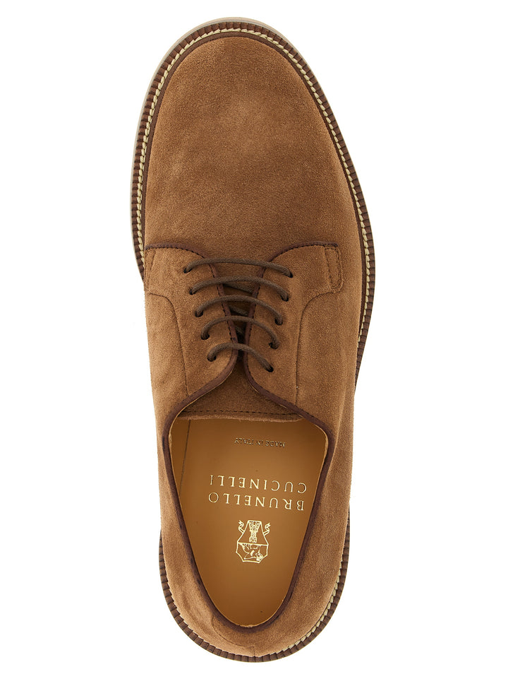 Brunello Cucinelli Suede Derby Lace Up Shoes - Brown | 5cd0b895c5f72d109608538021cb1f6224b74e47