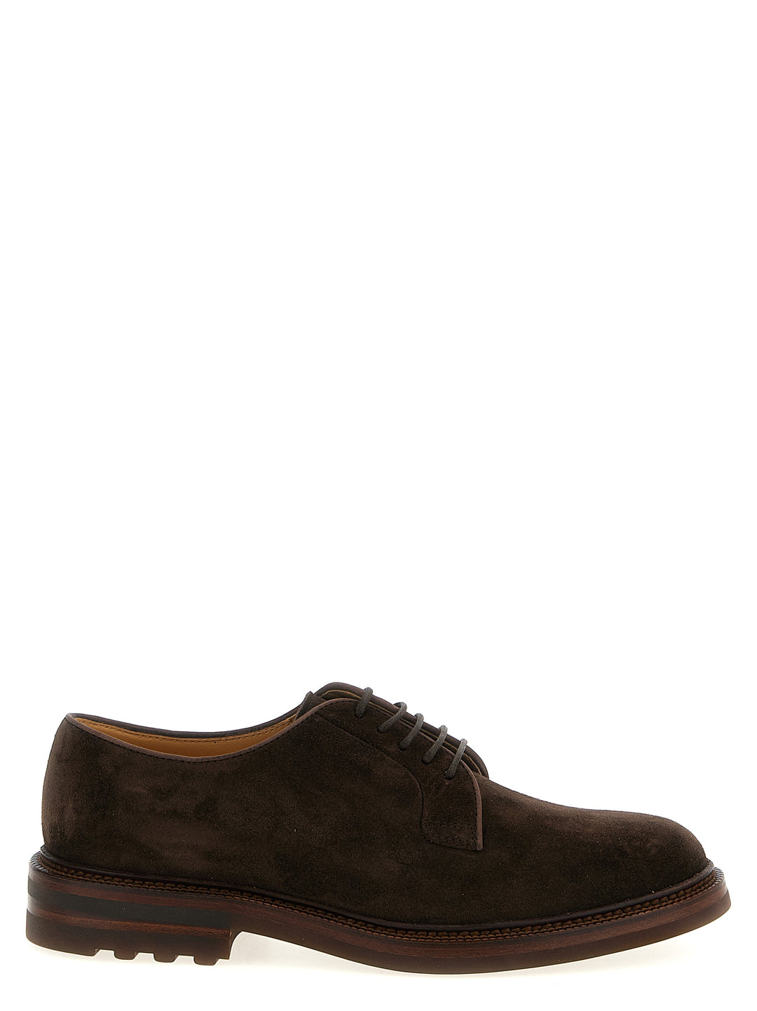 Brunello Cucinelli Suede Derby Lace Up Shoes - Brown | 625e8c51bdcd475a09ecb031e5a383e7c39b95f6