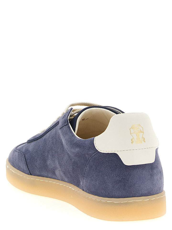 Brunello Cucinelli Washed Suede Sneakers - Blue | 6ee0d699376731f3a8d6f23ecaae262fe36019bc