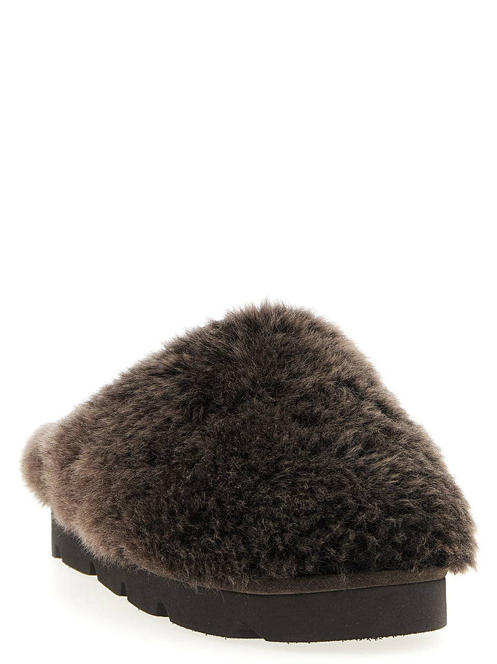 Brunello Cucinelli Monile Sherling Sabots Flat shoes - Brown | 400c4f2b3ed206e3791961801593b3b54701b6fe