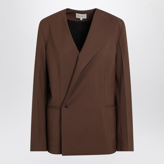 Brown Double-Breasted Wool Jacket