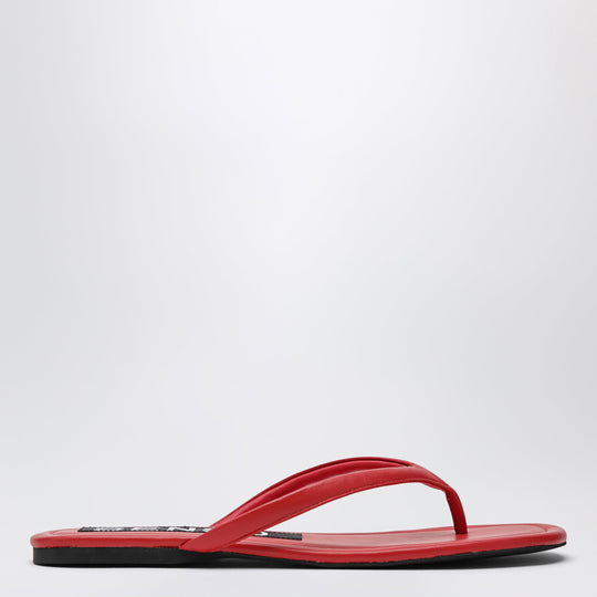 Red Leather Nora Slides