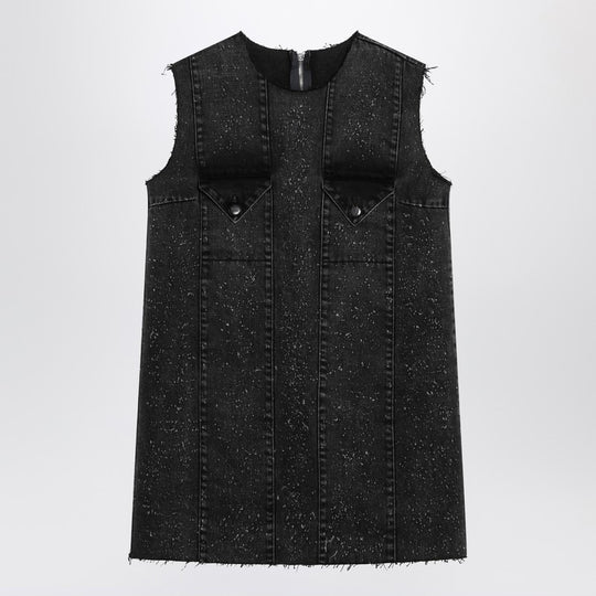 Dark Grey Mini Dress In Denim