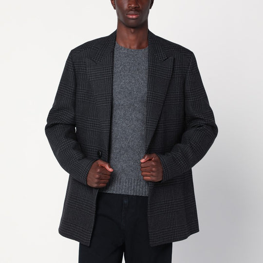 Black Melange Prince Of Wales Jacket