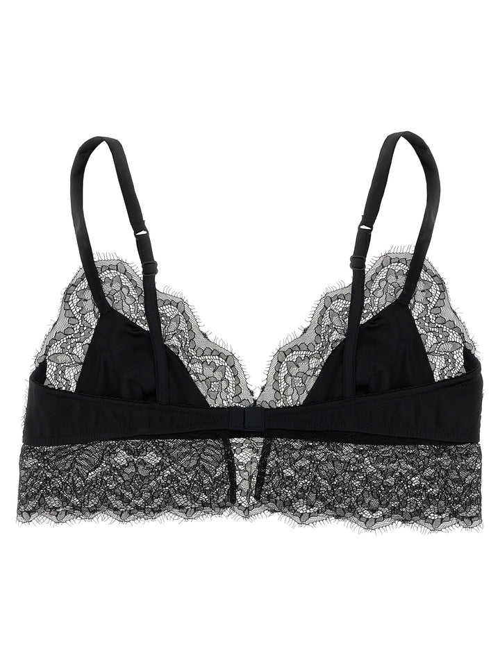 Dolce & Gabbana Lace Satin Bra INTIMO - Black | 9de4ead51d0df8636f9e1a1b186e8046841face9