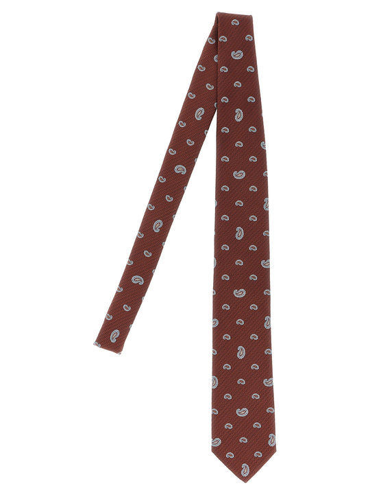 Jacquard Tie Ties And Papillon Brown