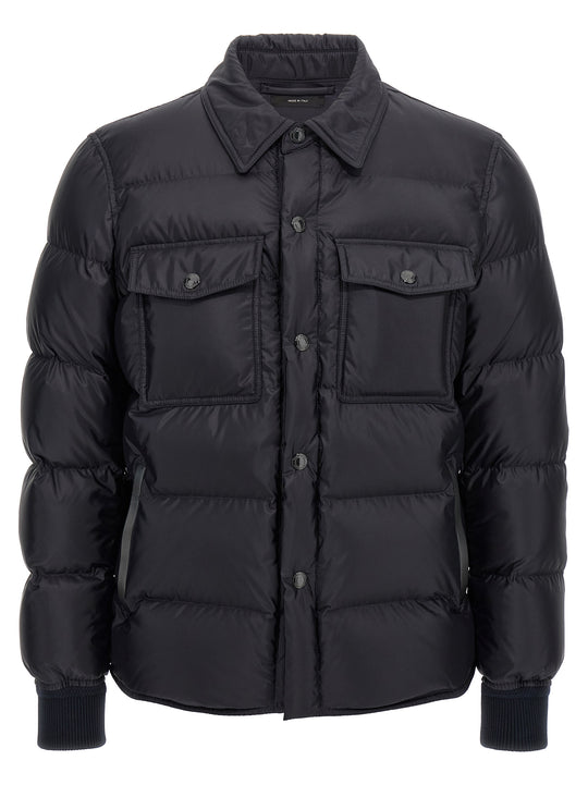Shirt Collar Down Jacket Puffer Jackets Blue