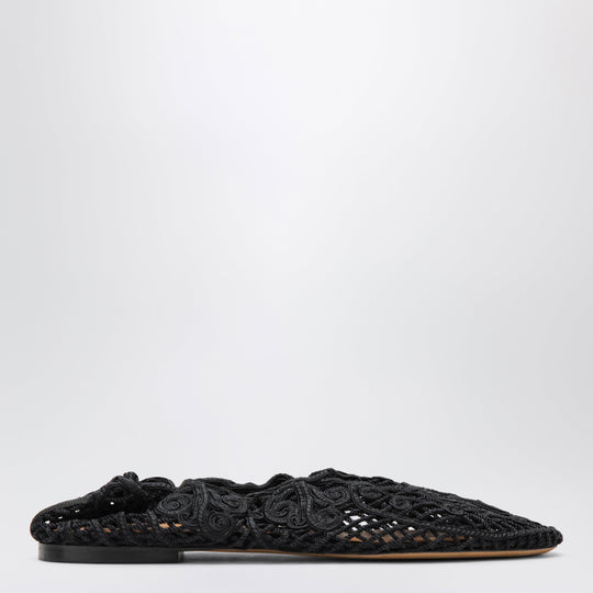 Black Iris Crochet Ballerina Flats