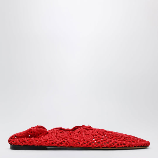 Red Iris Crochet Ballerina Flats
