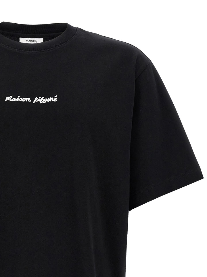 Maison Kitsune Logo Embroidery T-shirt - Black | 185c2a4c334c740981a6f2e0124fba30161827a5