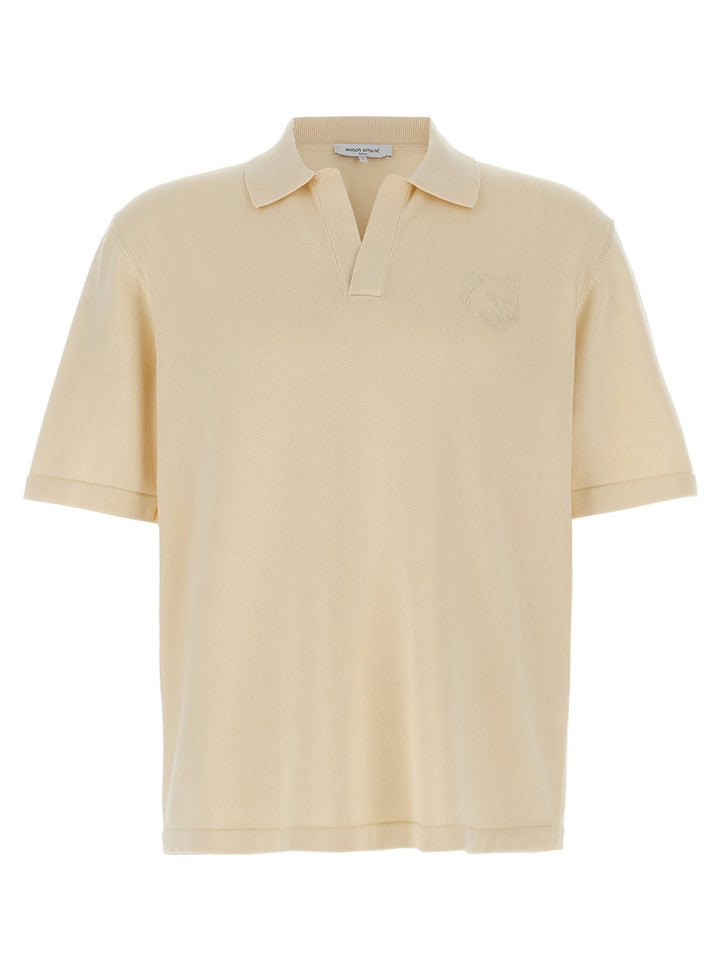 Maison Kitsune Bold Fox Head Polo - Beige | 629ecde4f03ab7108f96347ee63a2a71df41118c