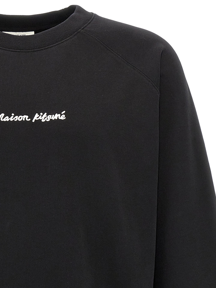 Maison Kitsune Logo Embroidery Sweatshirt - Black | f54d2282b76f0a9c35978d9d30a0181f50c44a5e