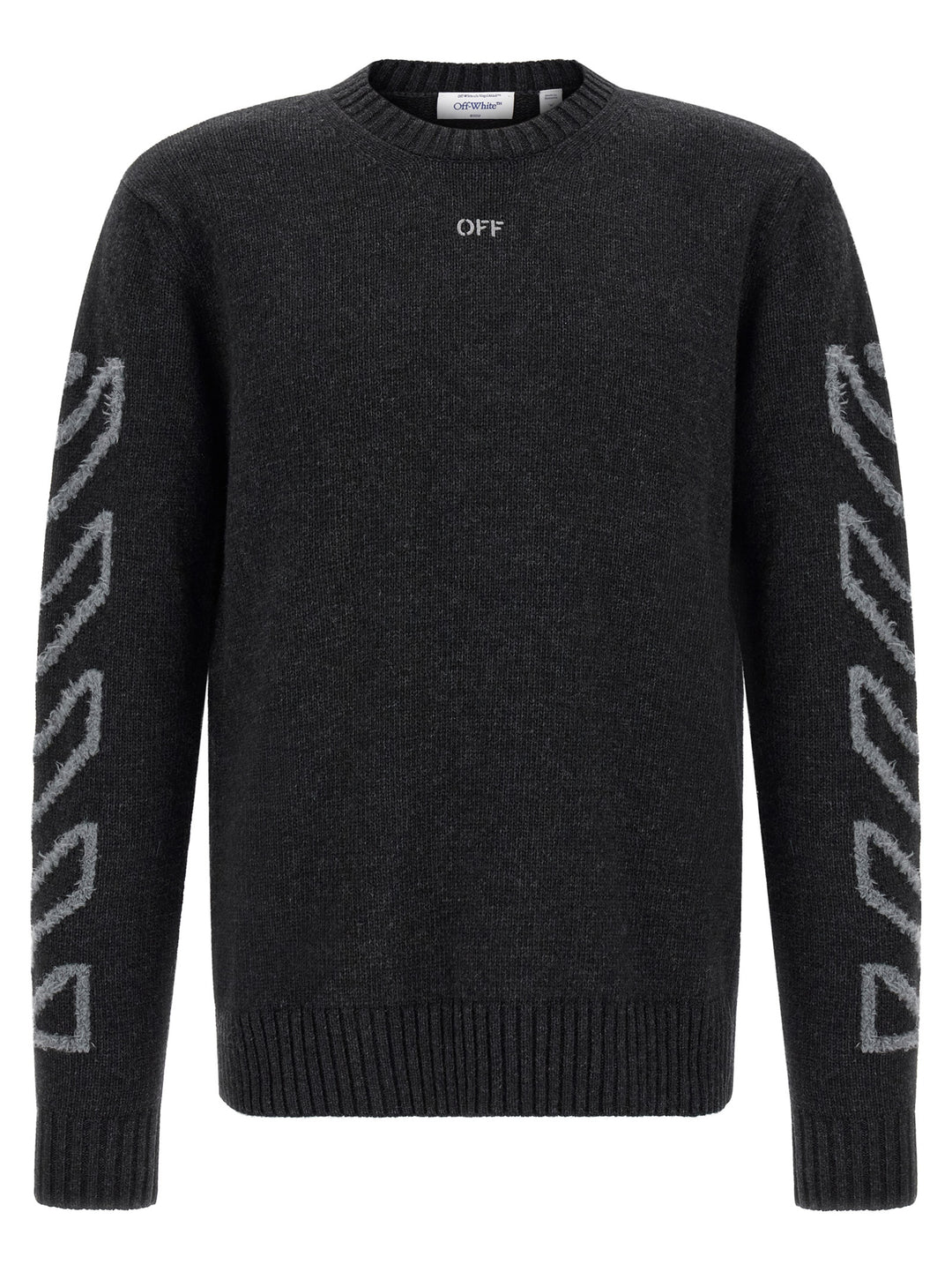Off-White Diag Arrow Fuzzy Sweaters and Cardigans - Gray | f266a92c91155c9060d98b167eecfd8461c1de6a