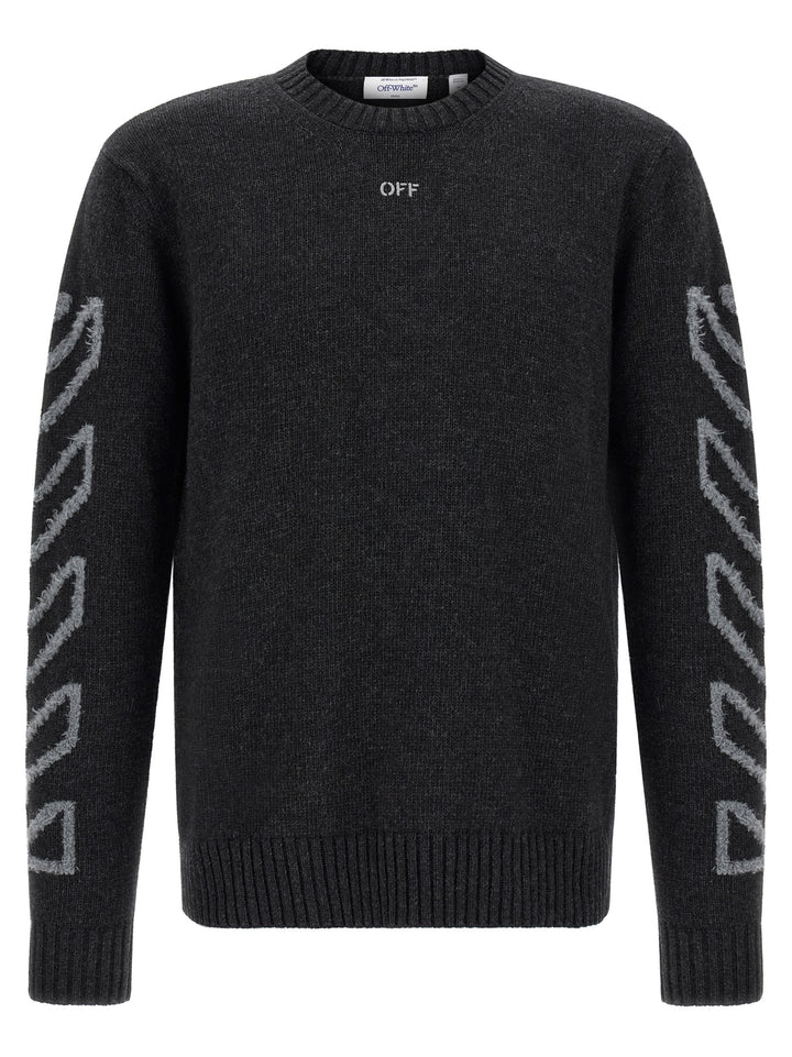 Off-White Diag Arrow Fuzzy Sweaters and Cardigans - Gray | f266a92c91155c9060d98b167eecfd8461c1de6a