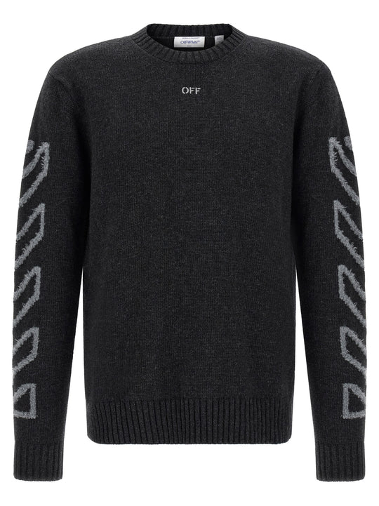 Diag Arrow Fuzzy Sweaters And Cardigans Gray