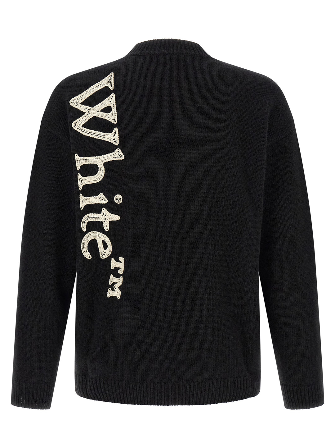 Off-White Vertical Bookish Sweaters and Cardigans - White/Black | 1854092310b4def5e3c908f63a0b2bb59d02de5a