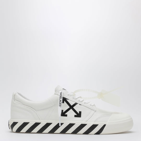 Vulcanized Lace-Up Fabric Sneakers In White
