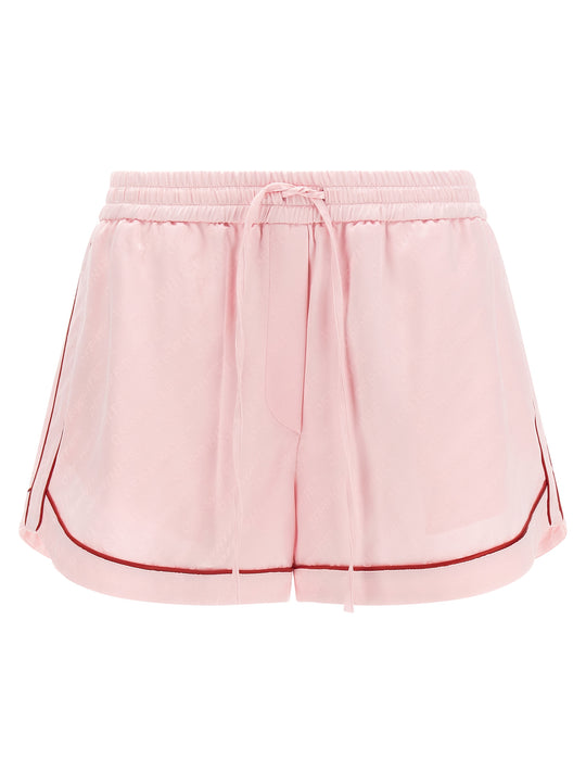Jacquard Satin Pajama Bermuda And Short Pink