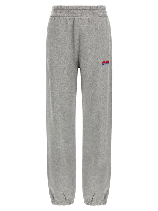 Logo Embroidery Joggers Pants Gray
