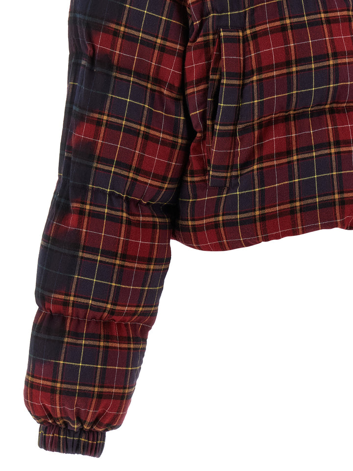 Off-White Check Flan Arrow Spray Puffer Jackets - Bordeaux | b4ccfde5e6622acf4af848bacce070c96b2340c2