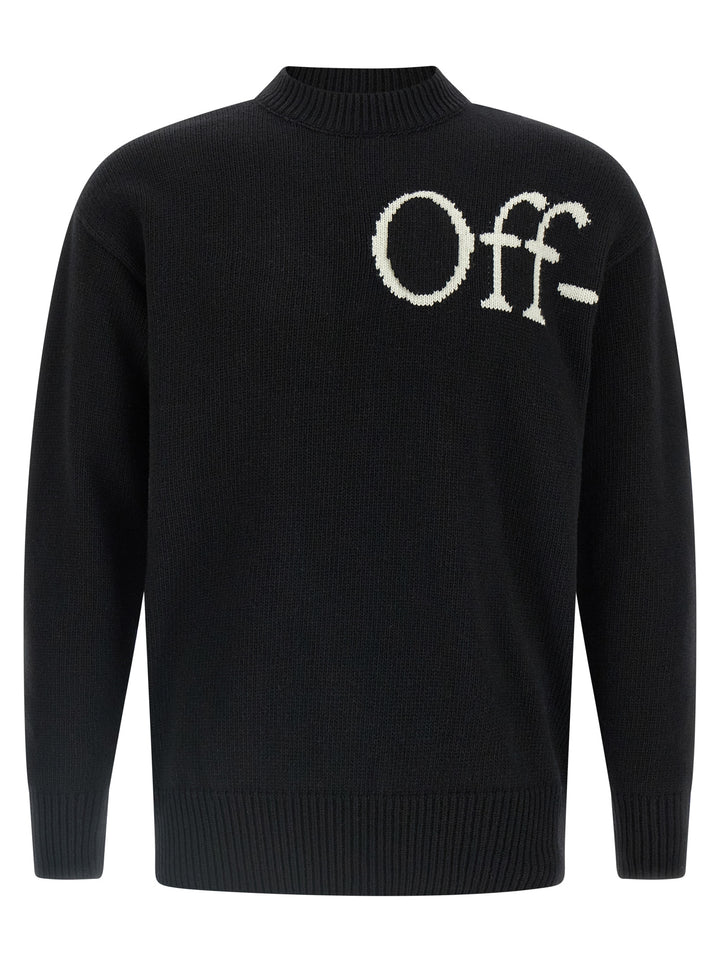 Off-White Bookish Shared Knit Sweaters and Cardigans - White/Black | 18f4767ccd67e689f06dc9e1e53c137fd5ea022b