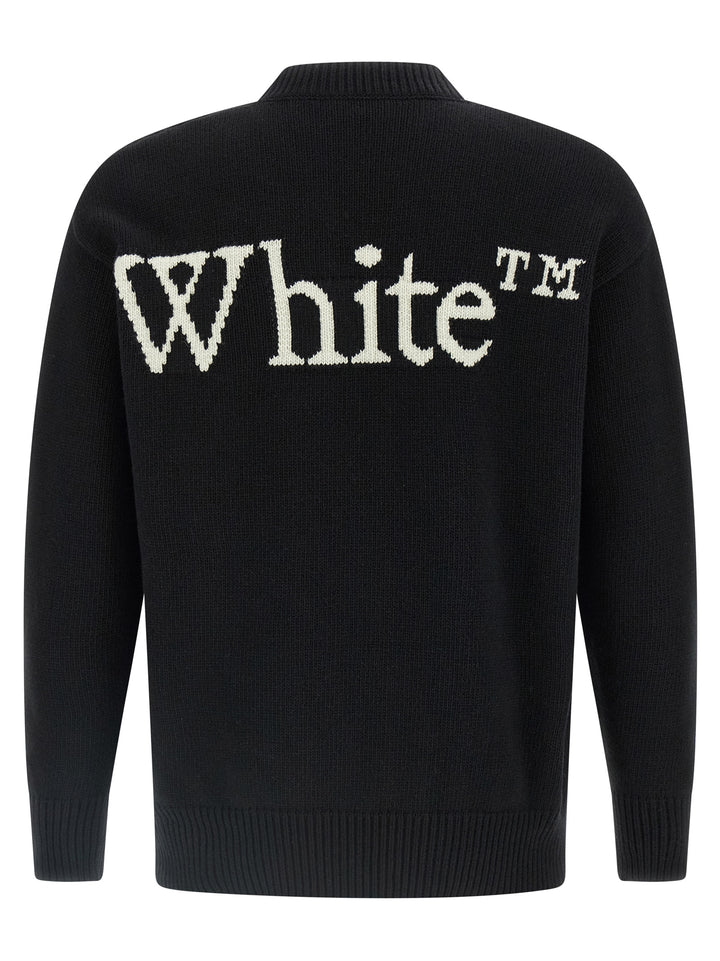 Off-White Bookish Shared Knit Sweaters and Cardigans - White/Black | e3b0a31474333ef976647d94bcec4c8cc8284018