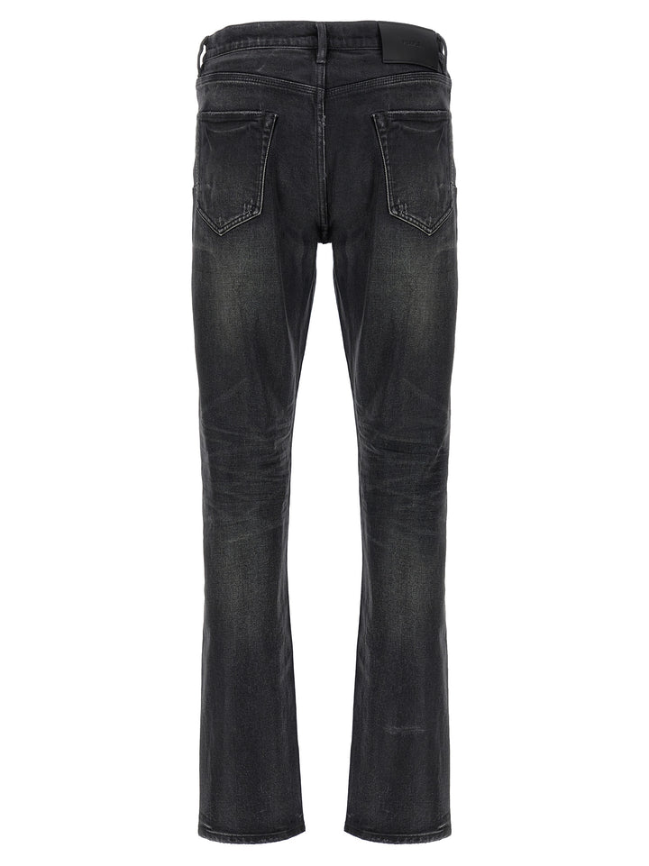 P005 Double Dip Coated Jeans Black