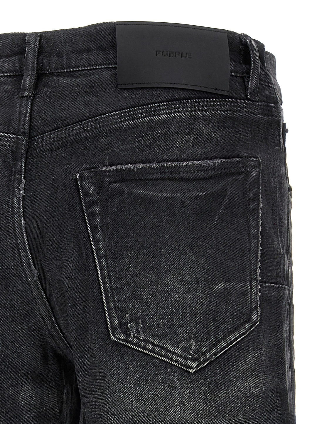 P005 Double Dip Coated Jeans Black