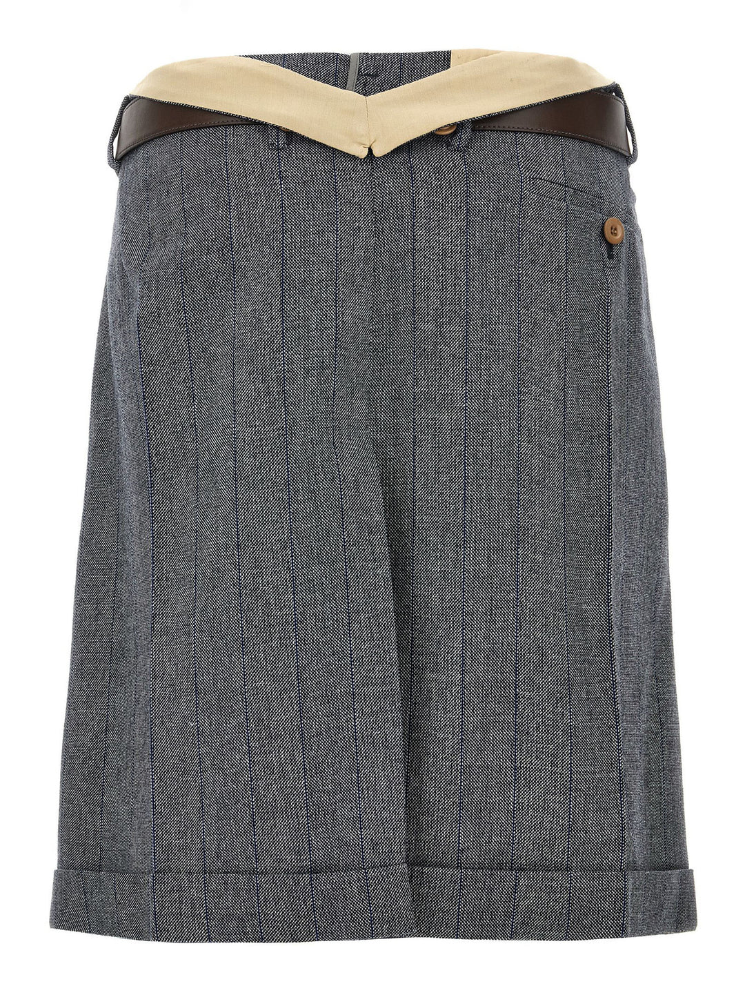 Prada Striped Wool Skirt Skirts - Gray | 39fe646e780eb2db26b75e9fdc323b079f6544e4