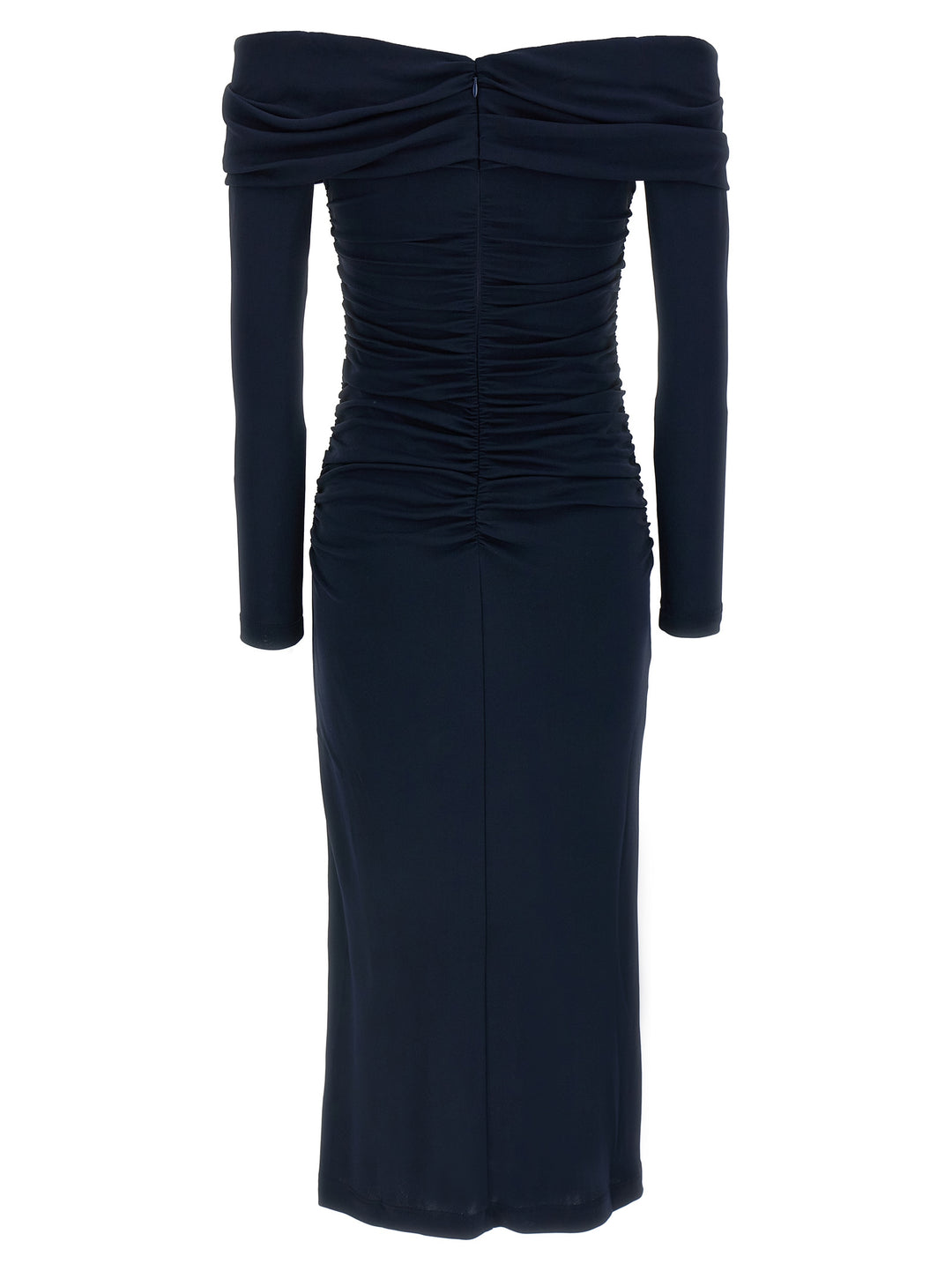 Carolina Herrera Off-Shoulder 3/4 Slv Ruched Midi Dresses - Blue | daa0552ddcbfe5f1e7381f84807b159e8f59c368