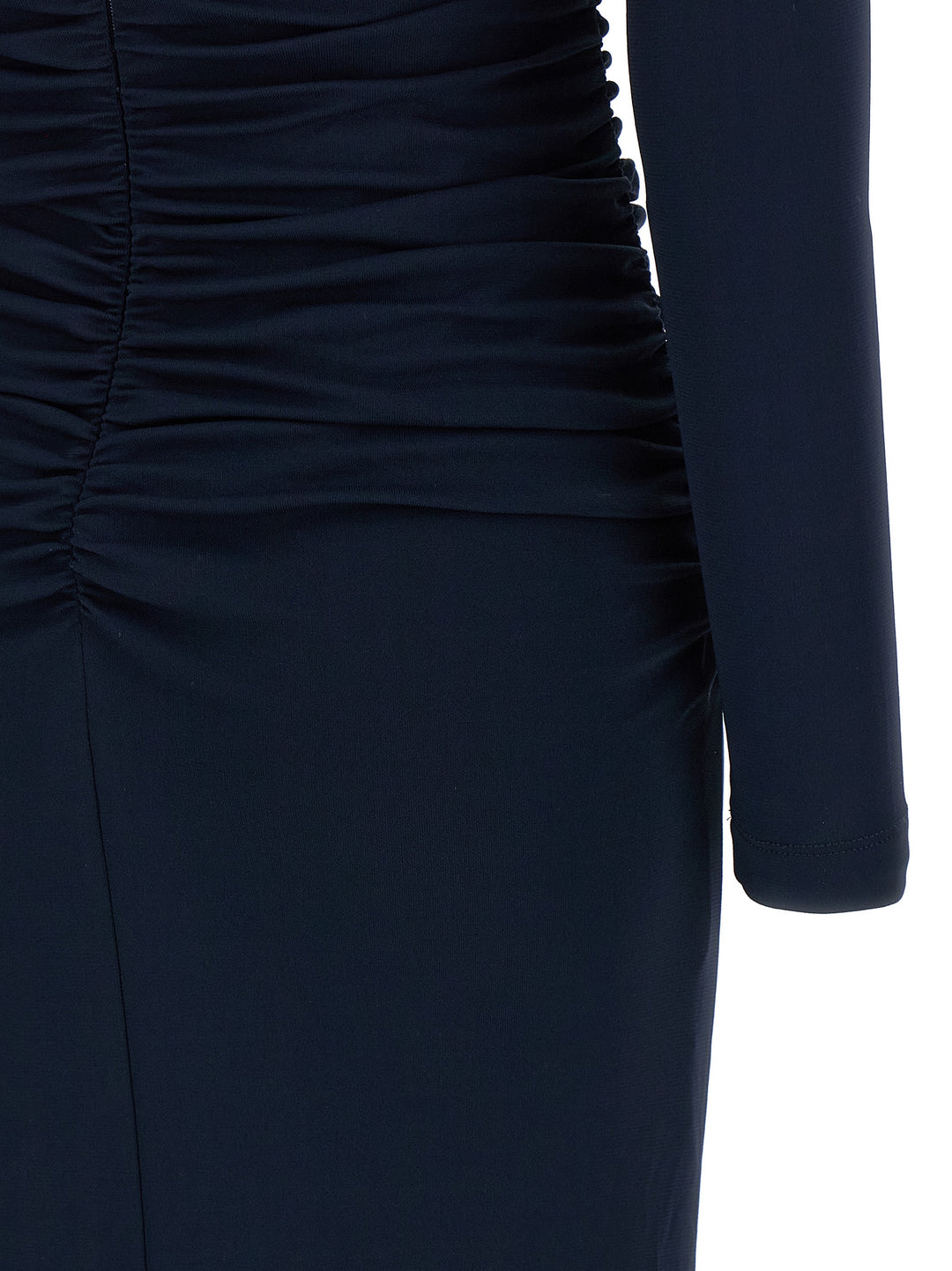 Carolina Herrera Off-Shoulder 3/4 Slv Ruched Midi Dresses - Blue | 896e64da85982802bb2904132d7057f1cbc9c415
