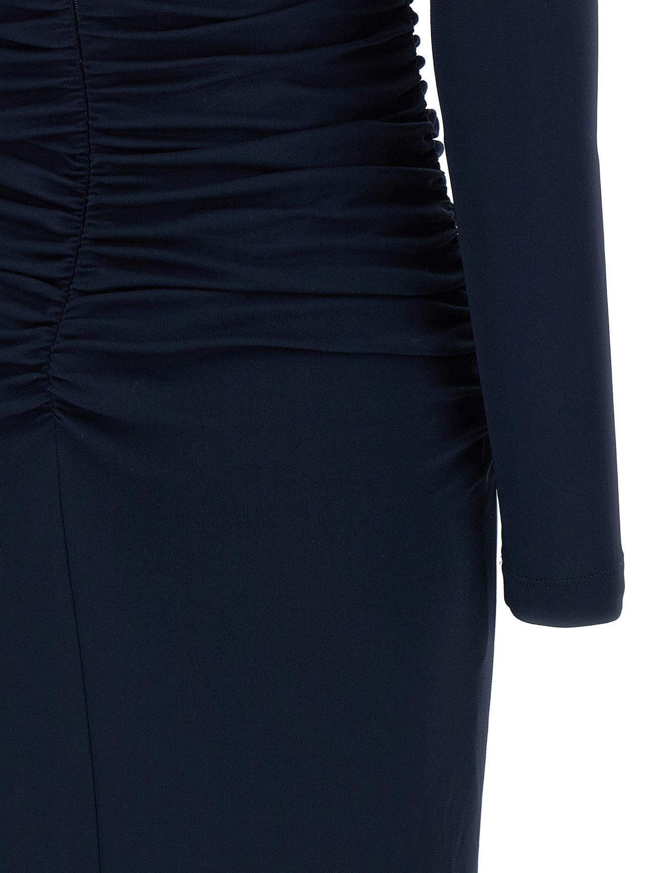 Carolina Herrera Off-Shoulder 3/4 Slv Ruched Midi Dresses - Blue | 896e64da85982802bb2904132d7057f1cbc9c415