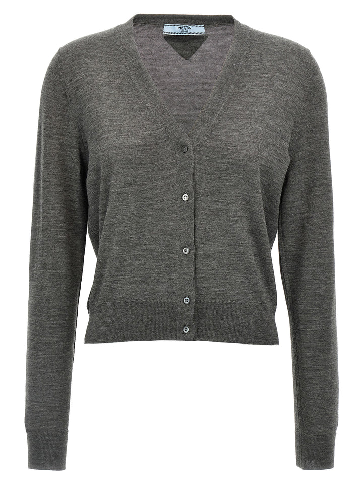Prada Wool Cardigan Sweaters and Cardigans - Gray | 724af257d688985a99a75e878077089fc5cfbef2