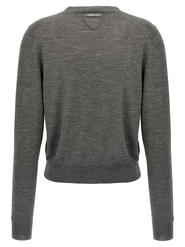 Prada Wool Cardigan Sweaters and Cardigans - Gray | b5847c891cd6446cd289473df12fdbe8767a4b7b