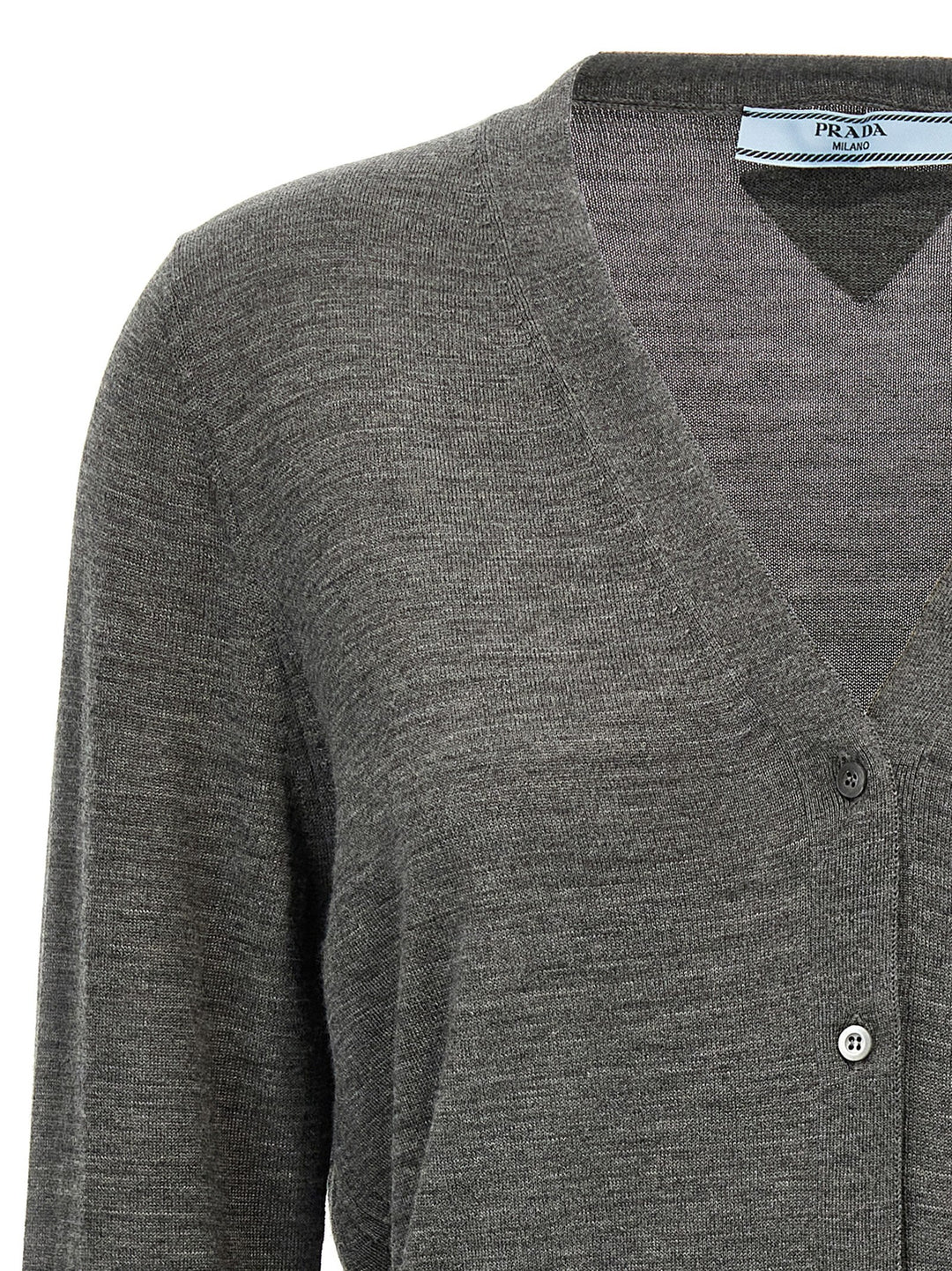 Prada Wool Cardigan Sweaters and Cardigans - Gray | 9c6ed0e304658953480b5686dff933cbb29a5a29