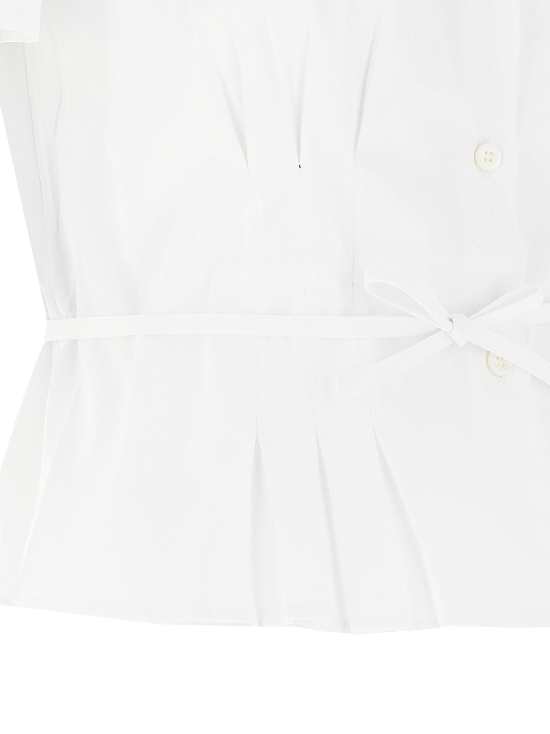 Prada Pleated Shirt Shirt and Blouse - White | 8fa9514047c39e6d3c258e22465bc70929ae3de9
