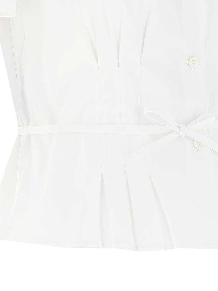 Prada Pleated Shirt Shirt and Blouse - White | 8fa9514047c39e6d3c258e22465bc70929ae3de9