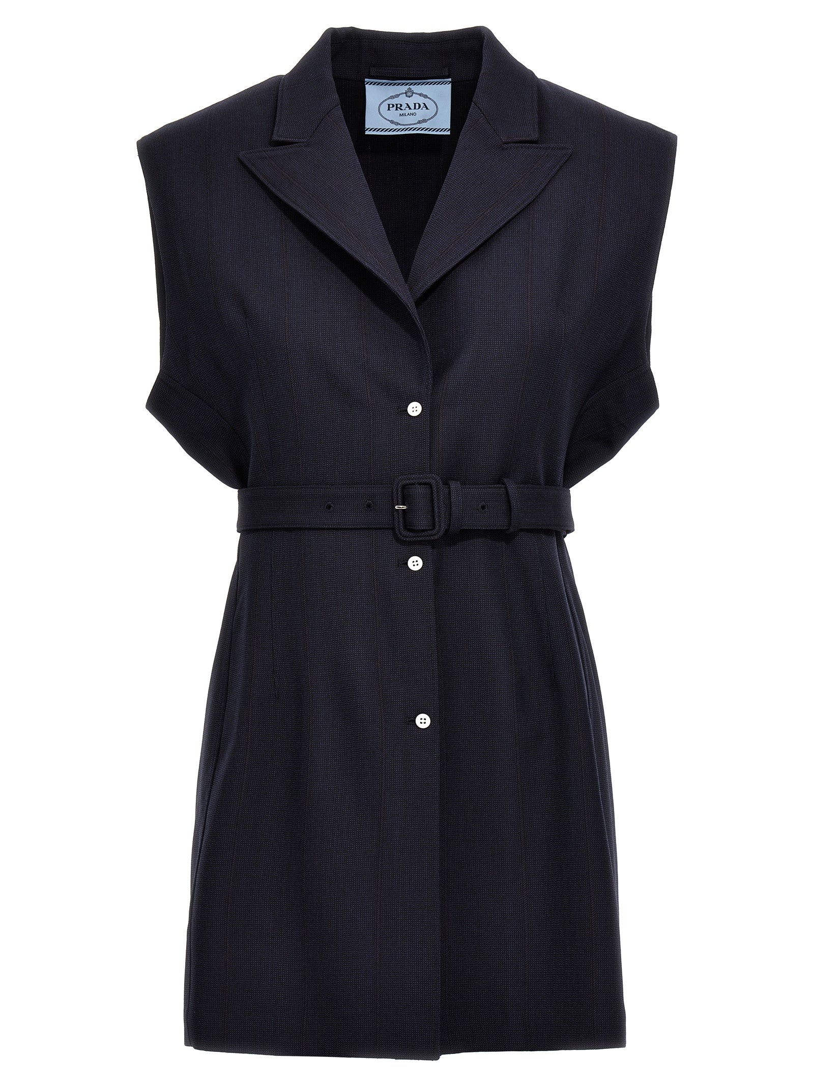 Belt Wool Vest Gilet Blue