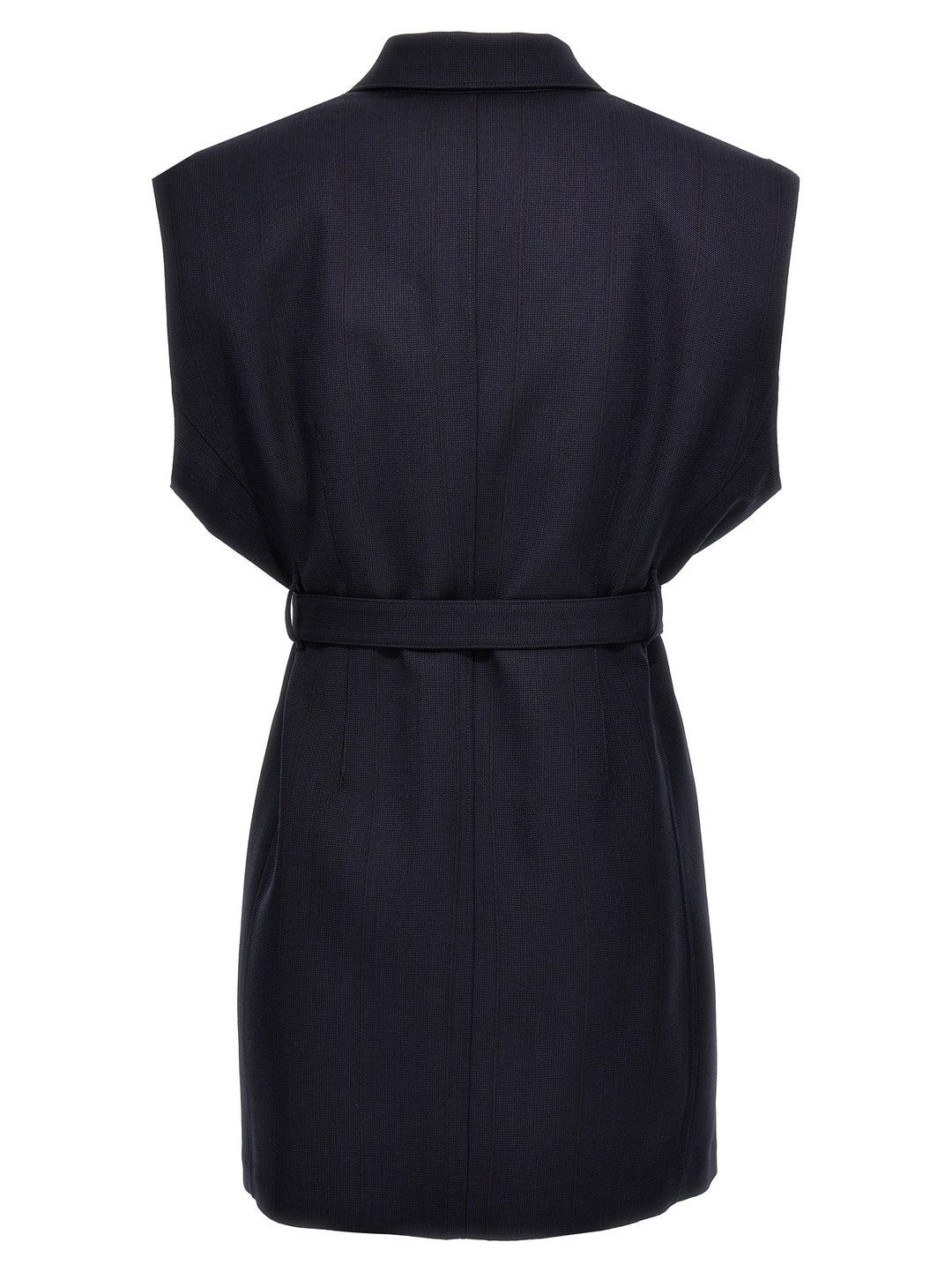 Prada Belt Wool Vest Gilet - Blue | a89439b440032a2b47072b4795fea9d3ff542278