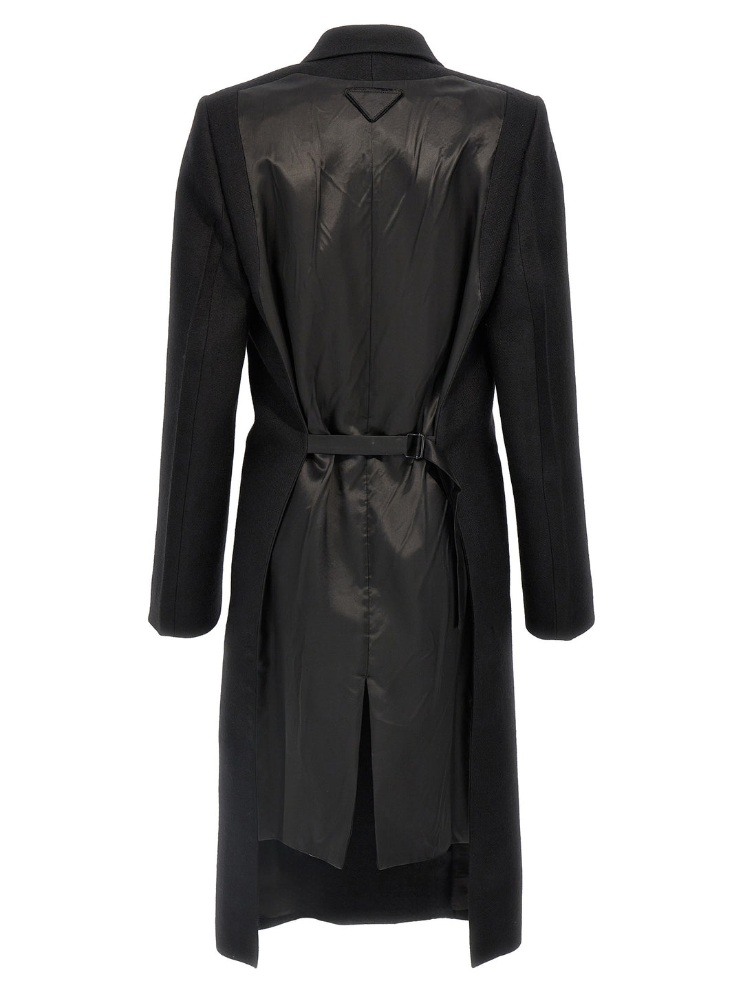 Prada Satin Insert Double-Breasted Coat Coats and Trench Coats - Black | de0912fd30c474733a9556222ffe624fee344be0