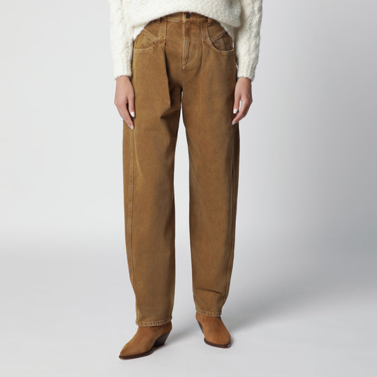Lisha Barrel Jeans In Cotton Denim Bronze
